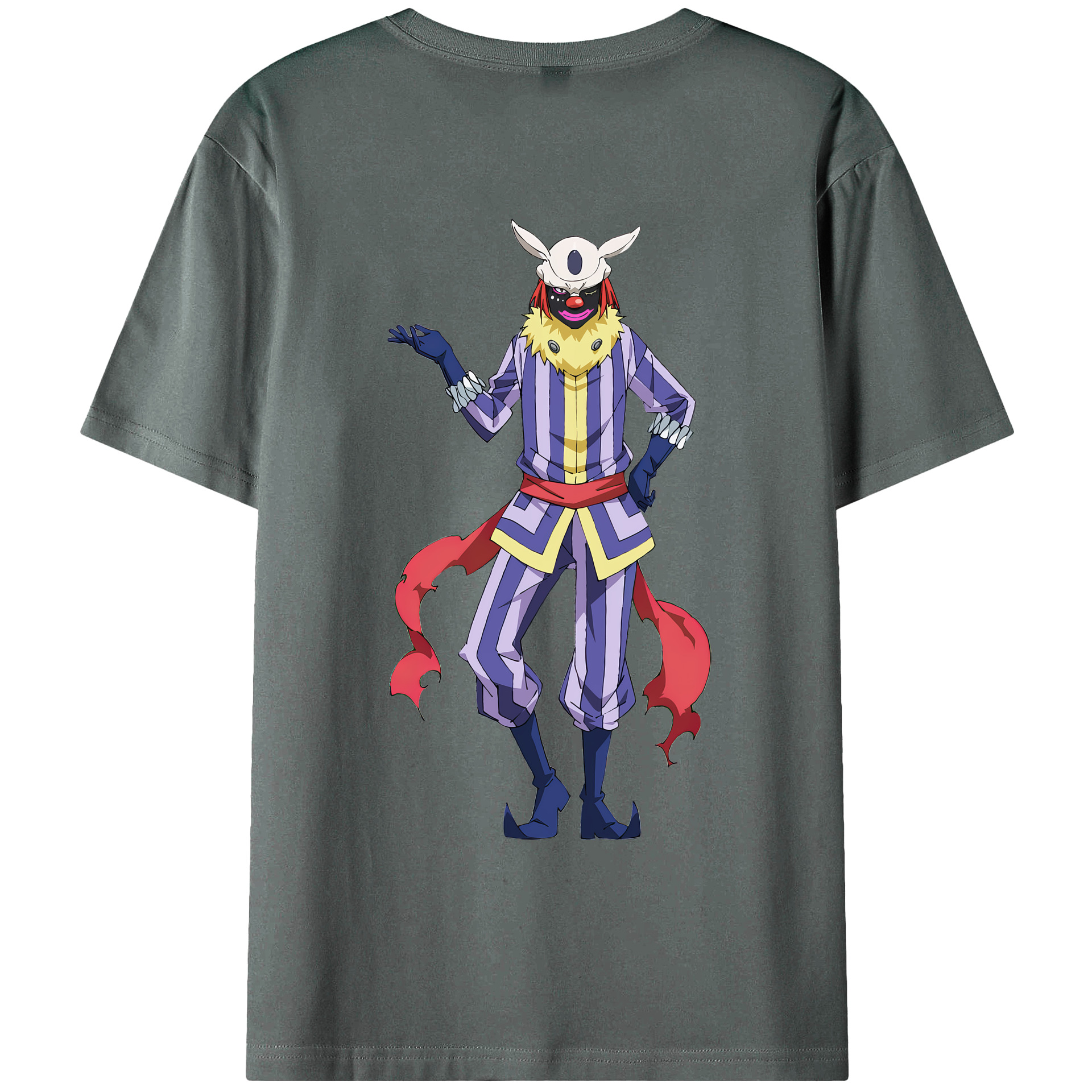 （画像用） 転スラ Regarding Reincarnated to Slime 綿100％ メンズ半袖Tシャツ（バックプリント） 通気性